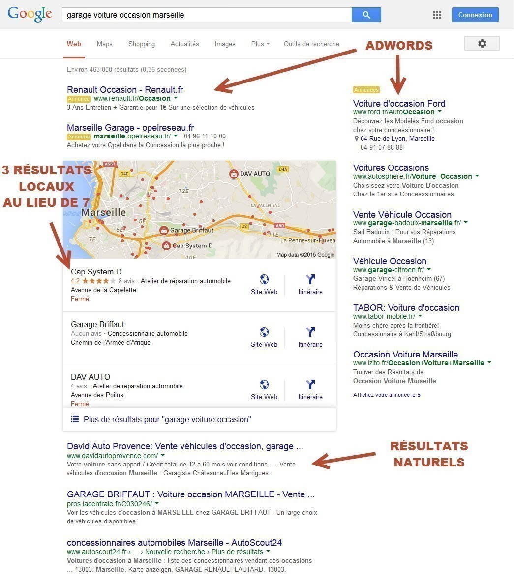 referencement local google modification resultats recherche locaux